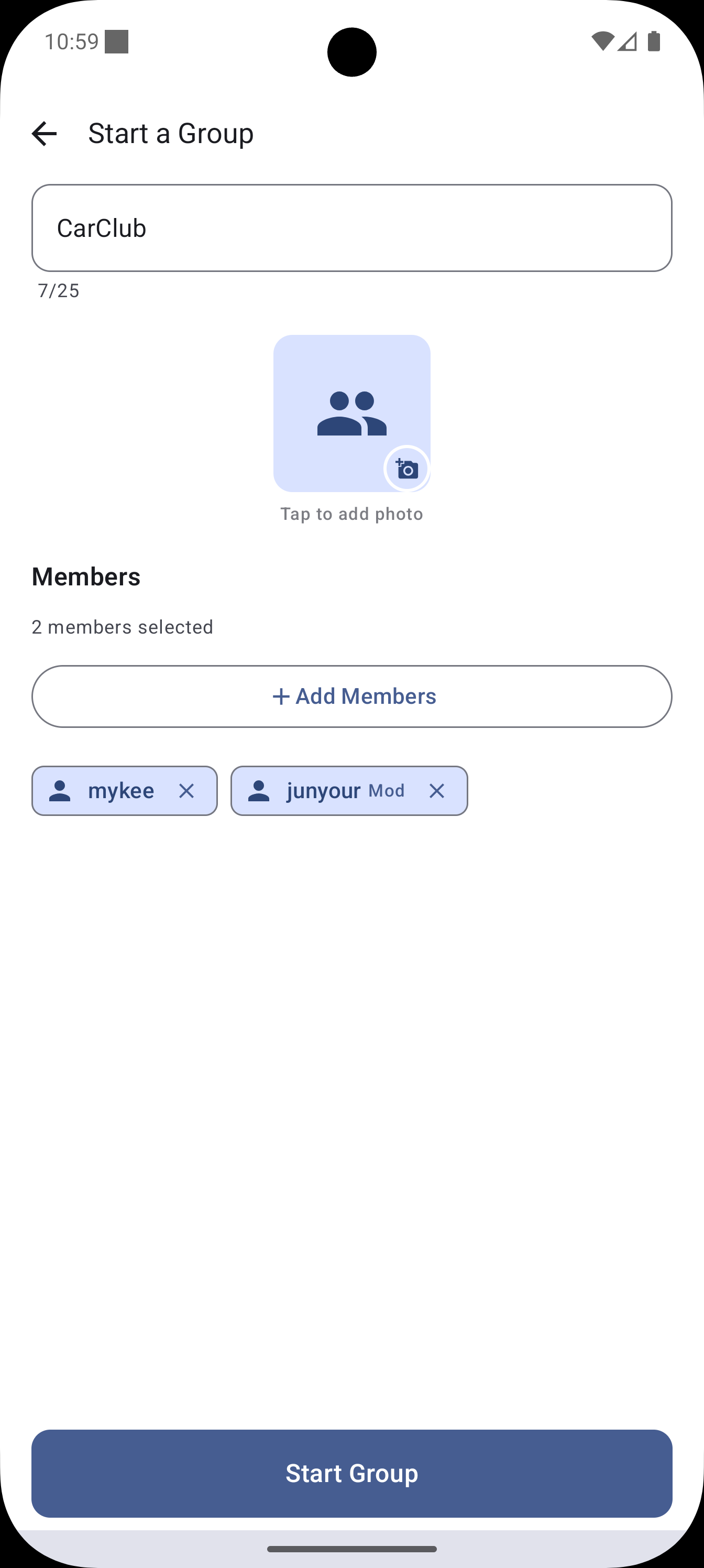 Groups on Android