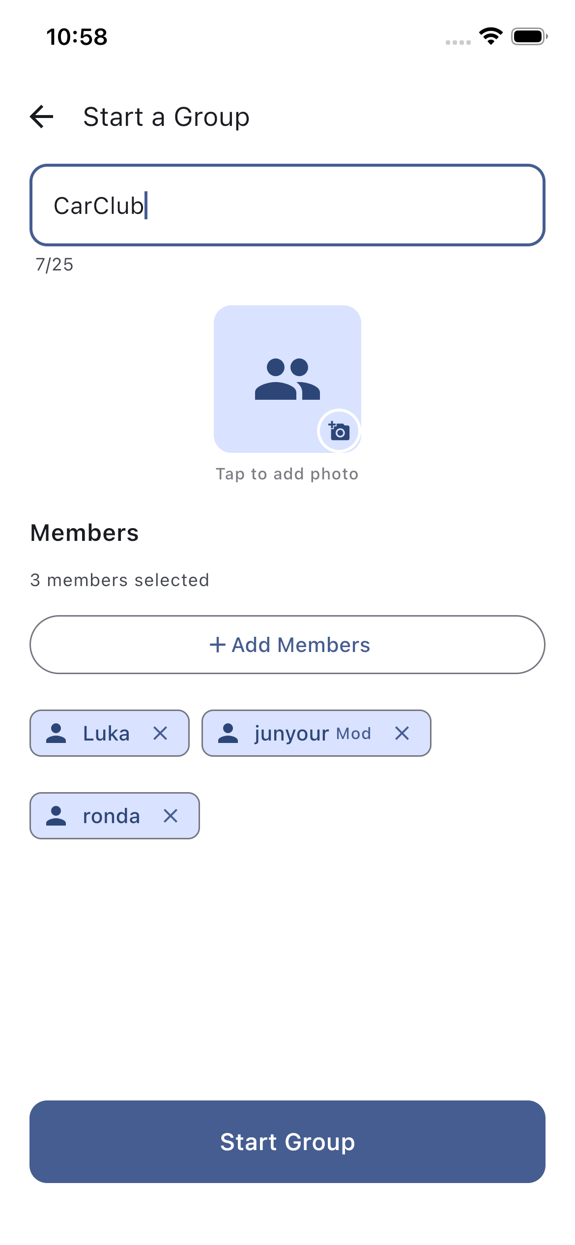 Groups on iOS