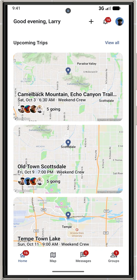 Your trips, front and center (Android)