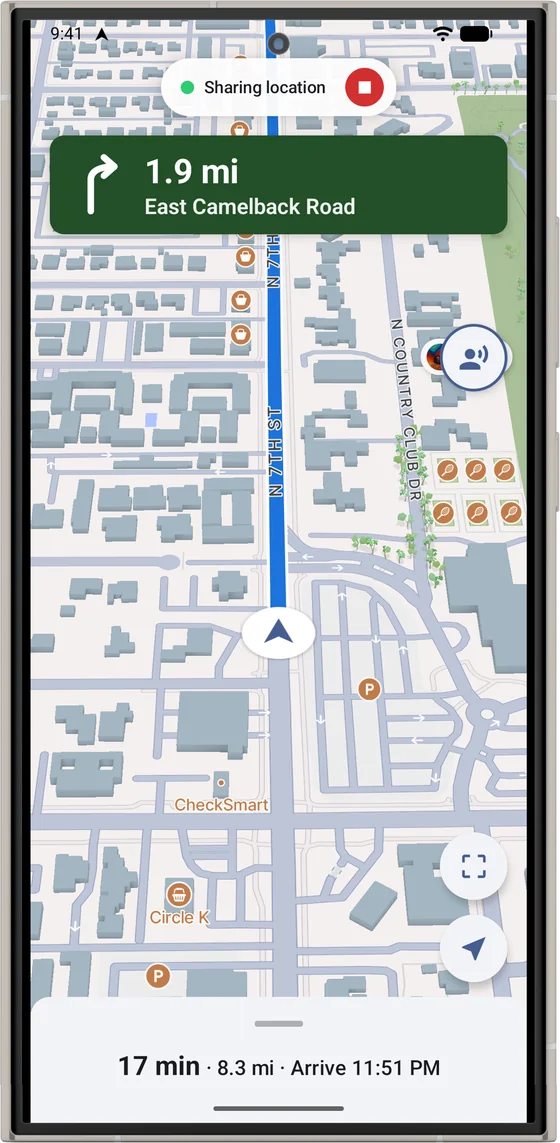 Navigate while you share (Android)