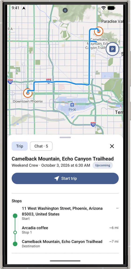 Every stop, planned (Android)